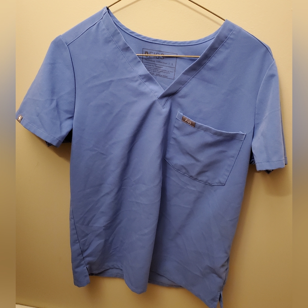 Figs Catarina Scrub Top ceil blue small